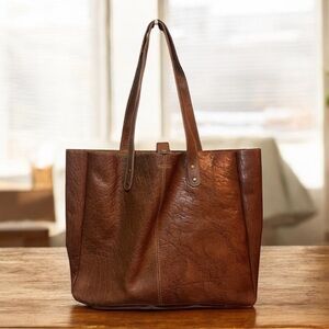 KomalC Style Genuine Leather Tote Bag Elegant Shopper Shoulder Bag Large